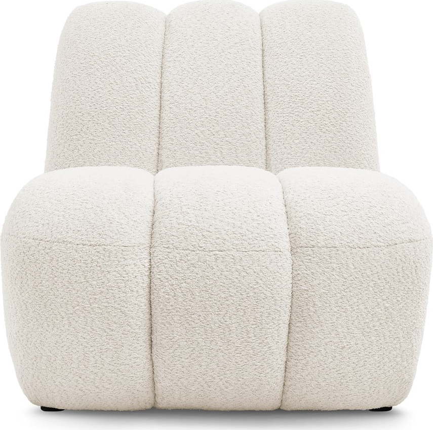 Bílé křeslo z textilie bouclé Janissaire – Bobochic Paris