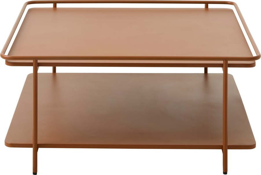 Kovový konferenční stolek v terakotové barvě 75x75 cm Yuba – Unique Furniture