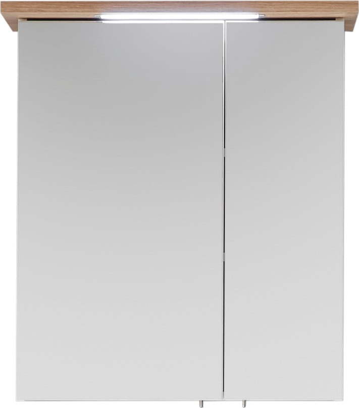 Bílá závěsná koupelnová skříňka se zrcadlem 60x72 cm Set 923 - Pelipal