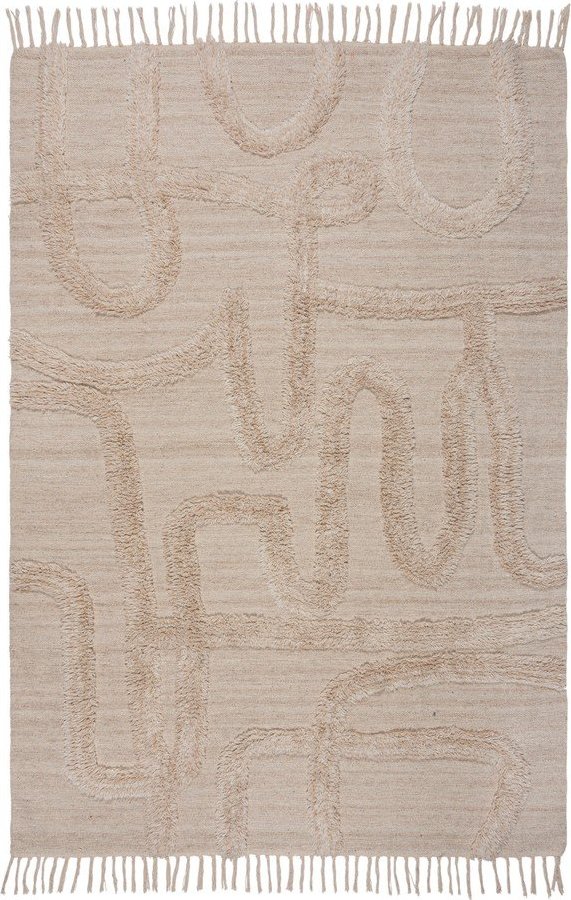 Béžový ručně tkaný vlněný koberec 120x170 cm Loma – Flair Rugs
