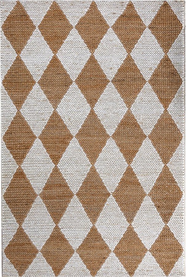 Bílý/v přírodní barvě ručně tkaný koberec s příměsí juty 120x170 cm Effie Diamond – Flair Rugs