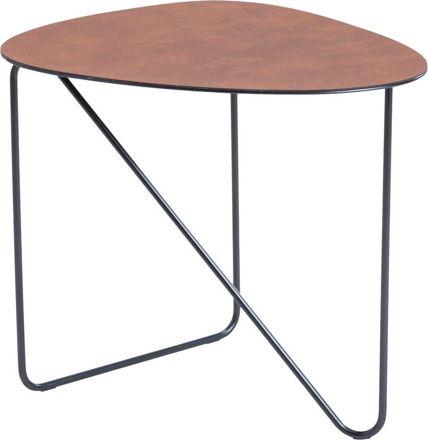 Koňakově hnědý kovový konferenční stolek 37x44 cm Curve M Bull – LIND DNA